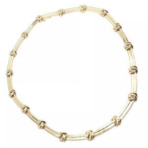 Authentic! Vintage Tiffany & Co 18k Yellow Gold Knot Link Necklace